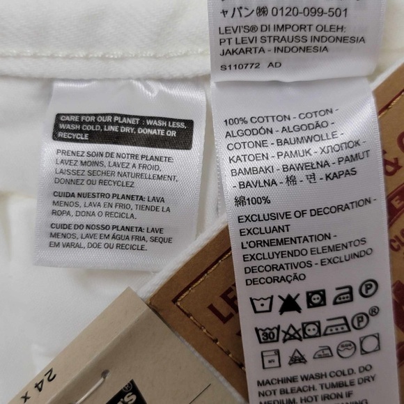 Levis 501 Original Non Stretch High Rise Button Fly Jeans in Destructed White 24 - Picture 5 of 6